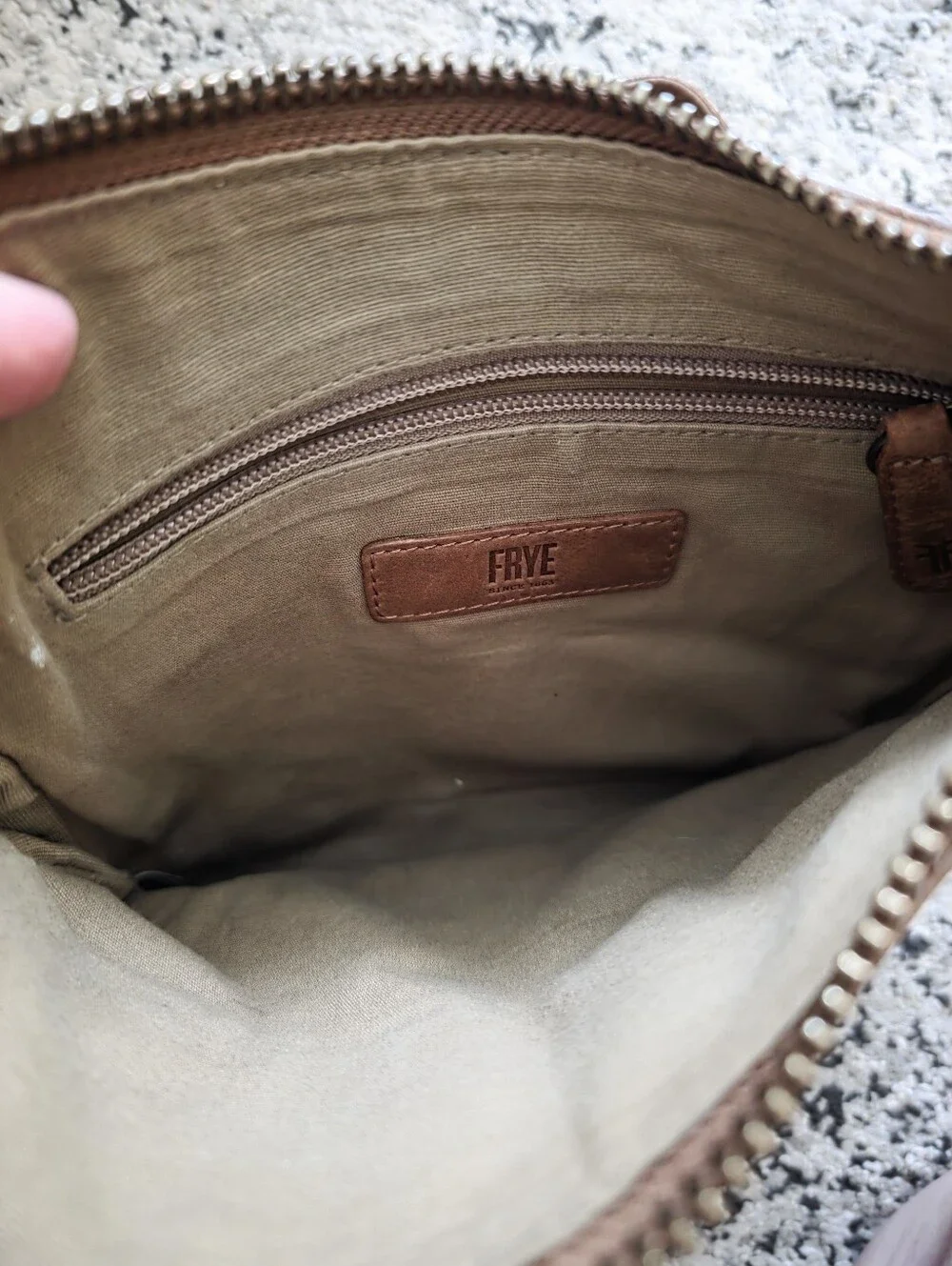 Frye Leather Crossbody Bag Distressed Brown Western Boho Minimalist